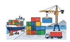 Logistics and shipment delivery illustration