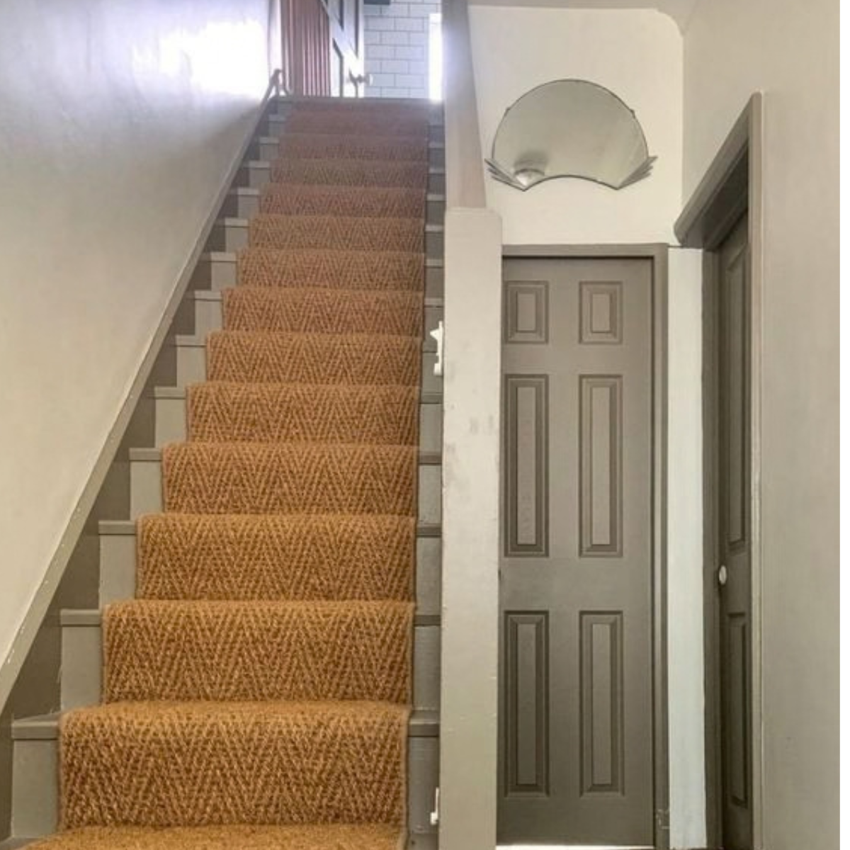 Coir matting on stairs and walkways